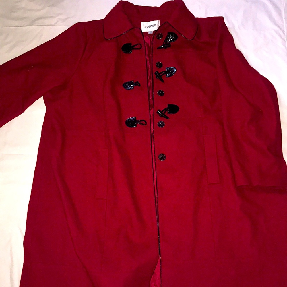 Nice red wool winter/spring trench coat